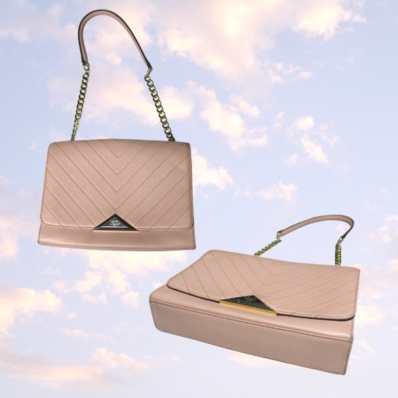 Karl Lagerfeld Pink Leather Shoulder Bag - Picture 1 of 5